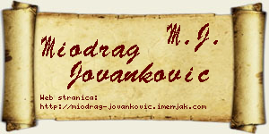 Miodrag Jovanković vizit kartica